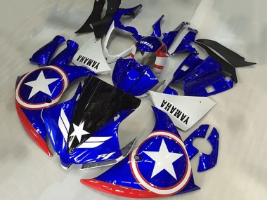 Wholesale 2009-2011 Yamaha YZF R1 Motorcycle Fairings - Blue White Red Black Star Captain America Canada