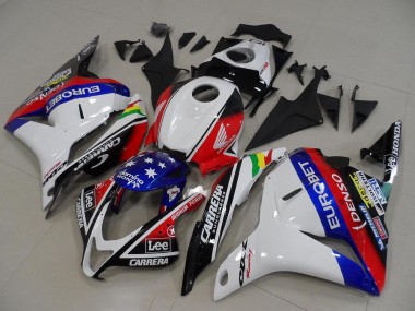 Wholesale 2009-2012 Honda CBR600RR Motorcycle Fairings - White Red Blue Glossy Black EuroBet Lee Star Canada