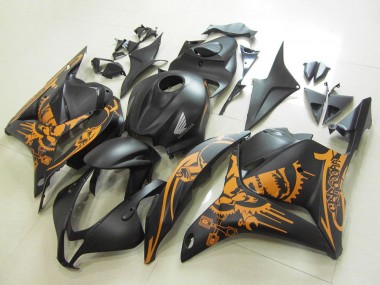 Wholesale 2009-2012 Honda CBR600RR Motorcycle Fairings - Matte Black Orange Skull Canada