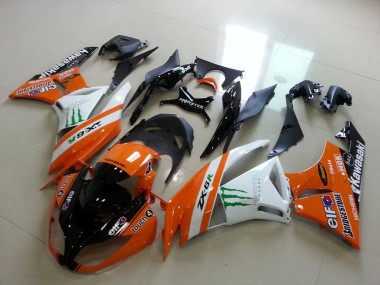 Wholesale 2009-2012 Kawasaki ZX6R Motorcycle Fairings - Orange White Glossy Black Green Elf Bridgestone Monster Canada