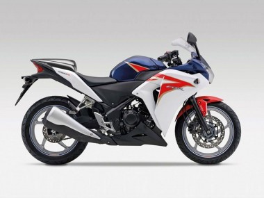 Wholesale 2011-2015 Honda CBR250RR Motorcycle Fairings - White Red Dark Blue Stripe Canada