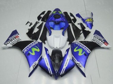 Wholesale 2012-2014 Yamaha YZF R1 Motorcycle Fairings - Blue White Black Green MoviStar Yamalube ENEOS Canada