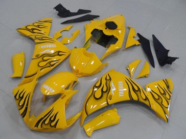 Wholesale 2012-2014 Yamaha YZF R1 Motorcycle Fairings - Yellow Black Flame Canada