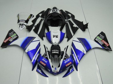 Wholesale 2012-2014 Yamaha YZF R1 Motorcycle Fairings - White Blue Glossy Black Volvo Fimer Yamalube Canada