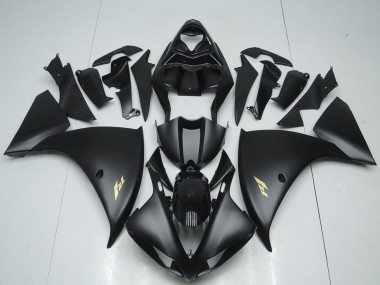 Wholesale 2012-2014 Yamaha YZF R1 Motorcycle Fairings - Glossy Black Matte Black Gold Decals Canada