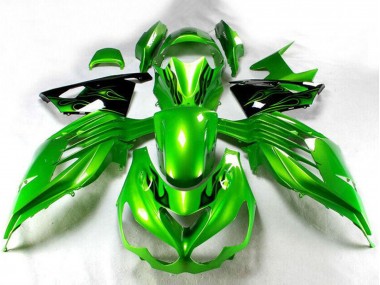 Wholesale 2012-2024 Kawasaki ZX14R ZZR1400 Motorcycle Fairing - Green Glossy Black Canada