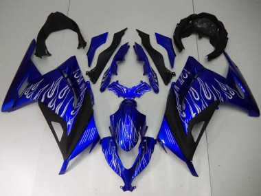 Wholesale 2013-2024 Kawasaki Ninja 300 EX300R Motorcycle Fairings - Blue Black White Flame Canada