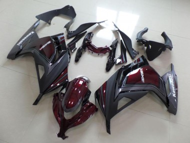 Wholesale 2013-2018 Kawasaki ZX300R Motorcycle Fairings - Maroon Red Matte Grey Canada