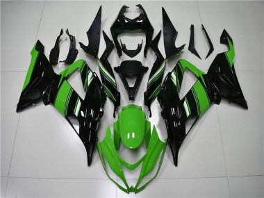 Wholesale 2013-2018 Kawasaki ZX6R Bike Fairings - Green Glossy Black Canada