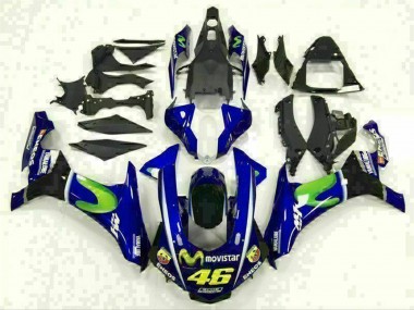 Wholesale 2015-2019 Yamaha YZF R1 Motorcycle Fairings - Blue Silver Black Green MoviStar Canada