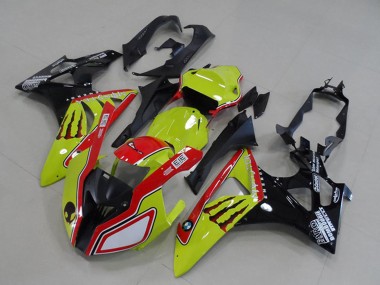 Wholesale 2009-2014 BMW S1000RR Motorcycle Fairings - Neon Yellow Red Glossy Black Monster Canada