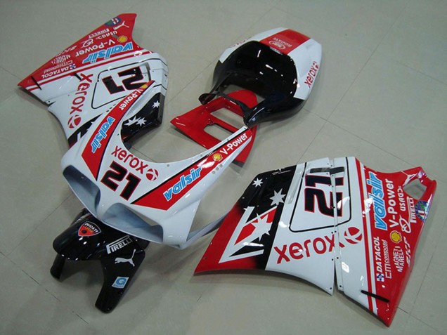1993-2005 Ducati 748 916 996 996S Motorcycle Fairings - White Red Glossy Black Valsir Xerox 21 Canada
