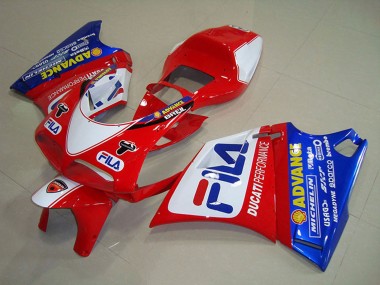Wholesale 1993-2005 Ducati 748 Motorcycle Fairings - White Red Blue Fila Canada