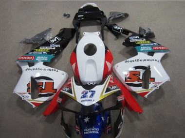 Wholesale 2005-2006 Honda CBR600RR Motorcycle Fairings - White Red Blue Glossy Black Star Lee 27 Canada