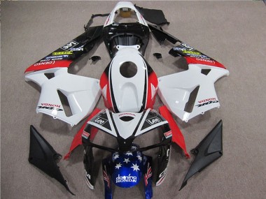 Wholesale 2005-2006 Honda CBR600RR Motorcycle Fairings - White Red Blue Black Star Lee Canada