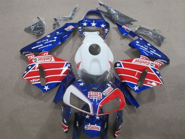 Wholesale 2005-2006 Honda CBR600RR Motorcycle Fairings - White Red Blue Cycle World Castrol Canada