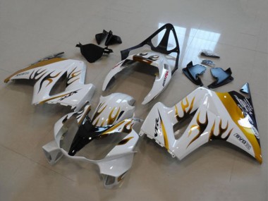 Wholesale 2002-2013 Honda VFR 800 Motorcycle Fairing - White Gold Flame Canada
