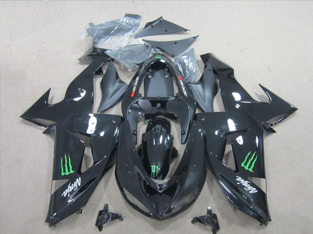 2006-2007 Kawasaki ZX10R Motorcycle Fairings - Glossy Black Green Monster Canada
