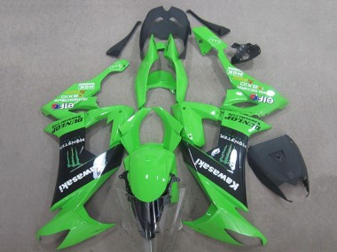 Wholesale 2008-2010 Kawasaki ZX10R Motorcycle Fairings - Green Black Monster Energy Elf Dunlop Canada