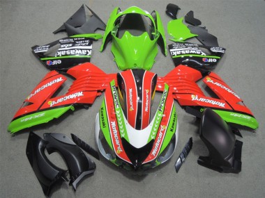 Wholesale 2006-2011 Kawasaki ZX14R ZZR1400 Motorcycle Fairings - Green Red White Black Elf Motocard Canada