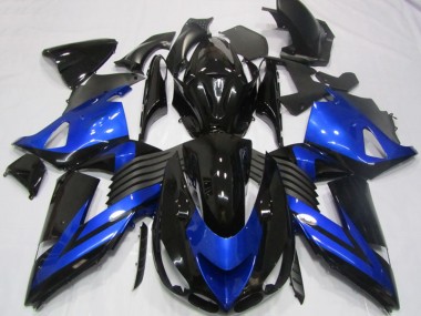 Wholesale 2006-2011 Kawasaki ZX14R ZZR1400 Motorcycle Fairings - Blue Glossy Black Canada