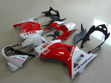 Wholesale 2008-2012 Kawasaki ZX250R Motorcycle Fairings - White Red BEET Canada