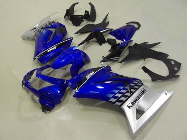 Wholesale 2008-2012 Kawasaki ZX250R Motorcycle Fairings - Blue Silver Canada