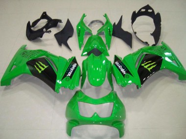 Wholesale 2008-2012 Kawasaki ZX250R Motorcycle Fairings - Green Black Monster Canada