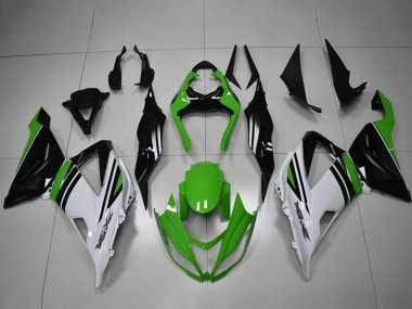 Wholesale 2013-2018 Kawasaki ZX6R Motorcycle Fairings - Green White Black Stripe Canada