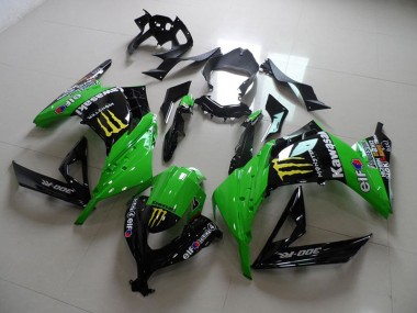 Wholesale 2013-2018 Kawasaki ZX300R Motorcycle Fairings - Green Glossy Black Yellow Elf Touch4 Monster Canada