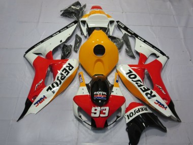 Wholesale 2006-2007 Honda CBR1000RR Motorcycle Fairings - Orange White Red Glossy Black Repsol HRC 93 Canada