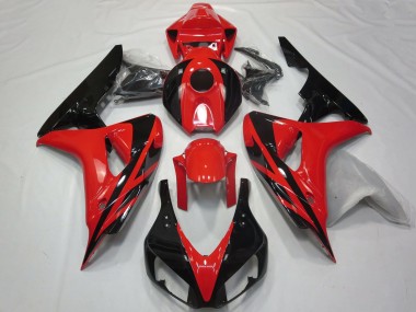Wholesale 2006-2007 Honda CBR1000RR Motorcycle Fairings - Red Glossy Black OEM Style No Decals Canada