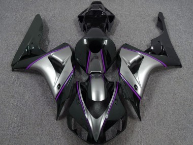 Wholesale 2006-2007 Honda CBR1000RR Motorcycle Fairings - Silver Purple Glossy Black Pinstripe Canada