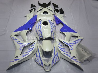 Wholesale 2007-2008 Honda CBR600RR Motorcycle Fairings - White Blue Flame Canada