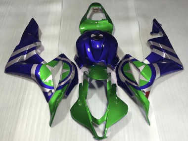Wholesale 2007-2008 Honda CBR600RR Motorcycle Fairings - Blue Green Silver Captain America Canada