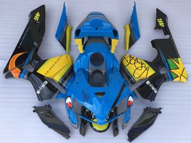 Wholesale 2005-2006 Honda CBR600RR Motorcycle Fairings - Blue Yellow Black Shark Canada