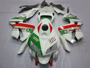 Wholesale 2005-2006 Honda CBR600RR Motorcycle Fairings - White Green Red Castrol 93 Canada