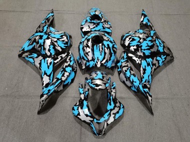 Wholesale 2009-2012 Honda CBR600RR Motorcycle Fairings - Blue Silver Camouflage Canada