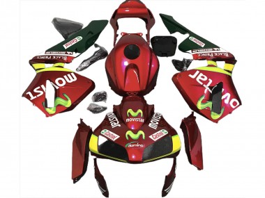 Wholesale 2003-2004 Honda CBR600RR Motorcycle Fairings - Red Yellow Green MoviStar Canada