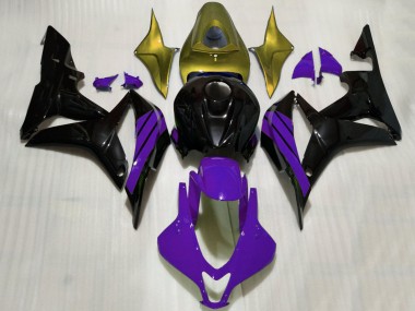 Wholesale 2007-2008 Honda CBR600RR Motorcycle Fairings - Gold Purple Glossy Black Canada