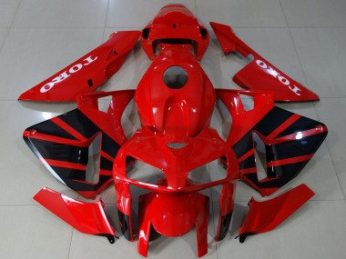 Wholesale 2005-2006 Honda CBR600RR Motorcycle Fairings - Glossy Red Black Canada