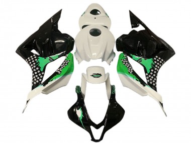 Wholesale 2009-2012 Honda CBR600RR Motorcycle Fairings - White Green Glossy Black Splatter Canada