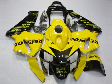 Wholesale 2003-2004 Honda CBR600RR Motorcycle Fairings - Yellow Glossy Black Repsol Canada