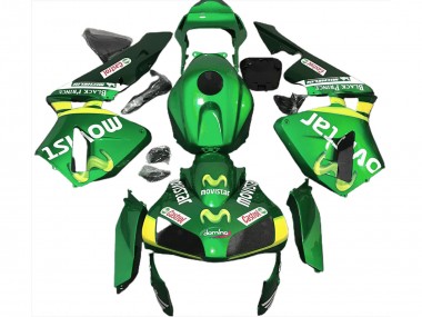 Wholesale 2003-2004 Honda CBR600RR Motorcycle Fairings - Green Yellow MoviStar Canada