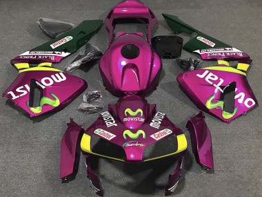 Wholesale 2003-2004 Honda CBR600RR Motorcycle Fairings - Hot Pink Yellow Green MoviStar Canada