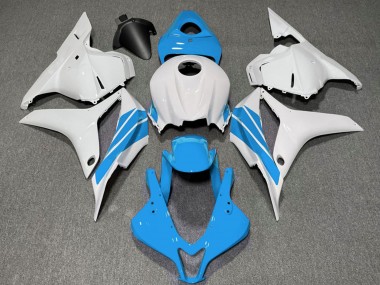 Wholesale 2009-2012 Honda CBR600RR Motorcycle Fairings - White Light Blue Stripe Canada