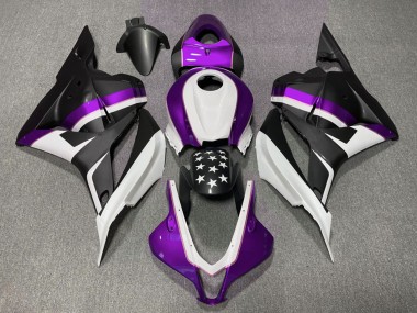 Wholesale 2009-2012 Honda CBR600RR Motorcycle Fairings - White Purple Matte Black Star Canada