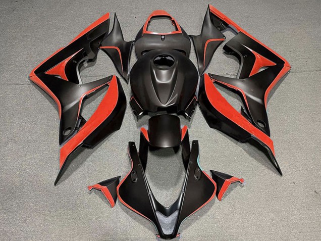 2007-2008 Honda CBR600RR Motorcycle Fairing - Red Matte Black Canada