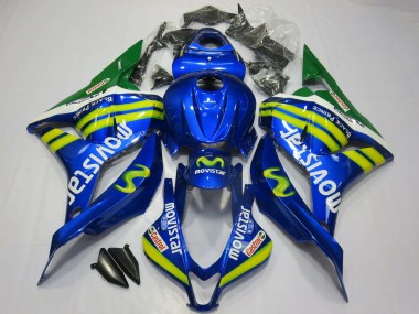 Wholesale 2009-2012 Honda CBR600RR Motorcycle Fairings - Blue Green MoviStar Canada