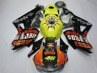 Wholesale 2013-2023 Honda CBR600RR Motorcycle Fairings - Yellow Orange Glossy Black Rossi 46 Canada